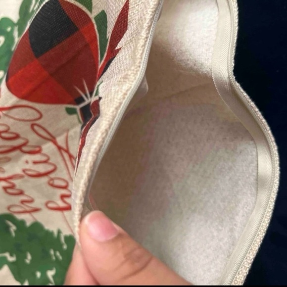 Pillow Cover Set Christmas Rustic Holiday Zip Linen Buffalo Plaid Red Black 17” - Picture 5 of 8